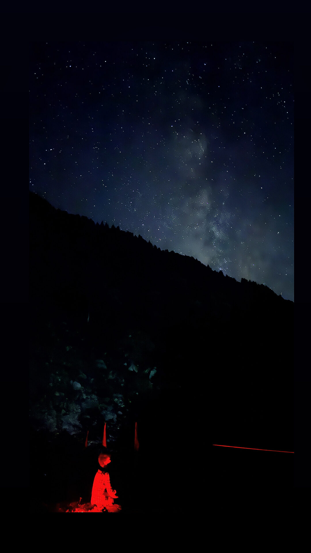 Night sky full of stars over the valley